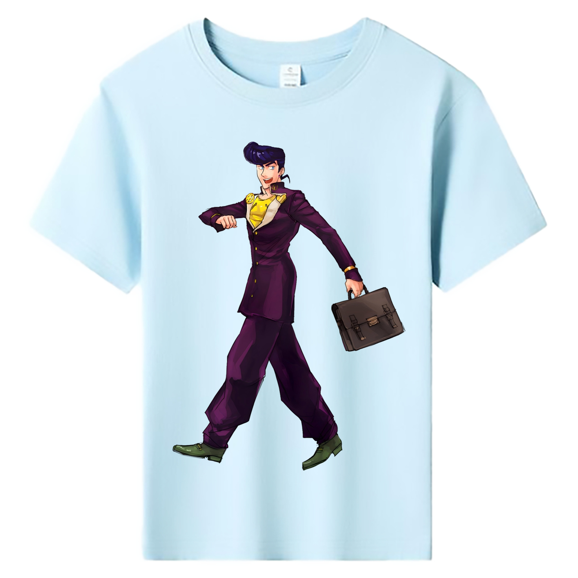（画像用） ジョジョの奇妙な冒険 ひがしかた じょうすけ JoJo's Bizarre Adventure Higashikata Josuke 綿100％キッズTシャツ（フロントプリント）